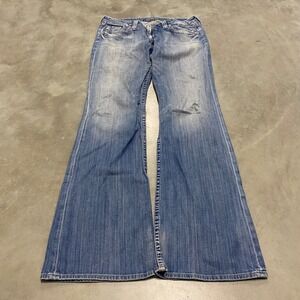 BIG STAR DENIM MEN 33XL FLARE JEANS DISTRESSED VINTAGE WASH MADE IN USA